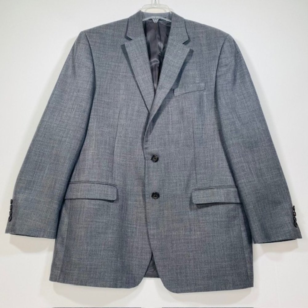 Ralph Lauren Blazer Men's Gray Sport Coat Polyester Rayon Blend Fabric 44L